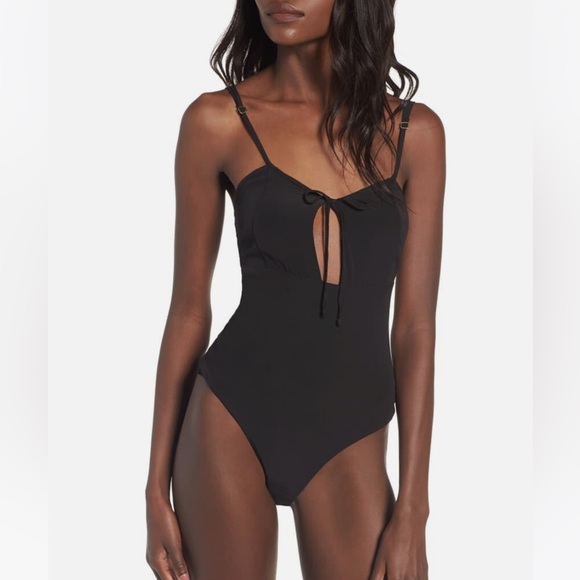NEW • For Love & Lemons • 174267 Melanie Thong Bodysuit Black Small - Picture 1 of 4